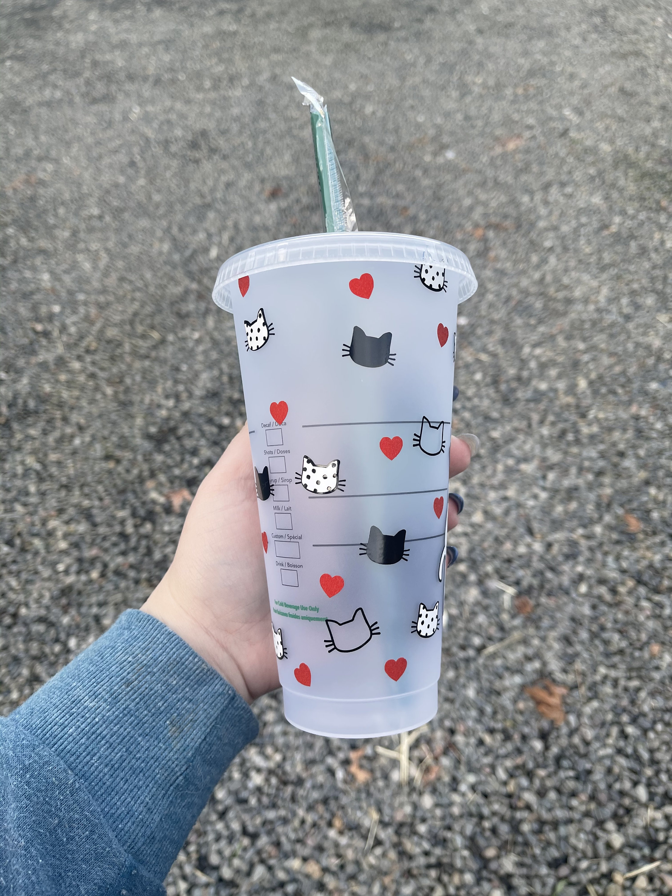 Cat lovers Starbucks tumbler cat cup cat tumbler funny cat Etsy