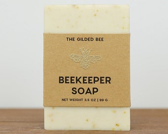 Beekeeper Handmade Soap | Bee Pollen Soap | Exfoliating Hand Soap | Soap for Men/Women | Soap for Hands & Feet | Gifts for Him/Her/Friends