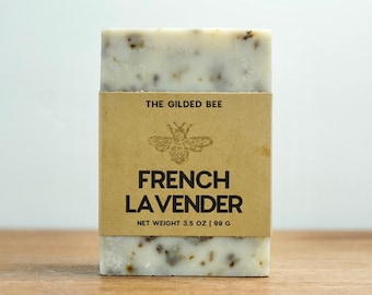 French Lavender Handmade Soap | Handmade Shea Butter Honey Soap | Nourishing Hand Soap | Organic Handmade Body Soap | Botanical Soap