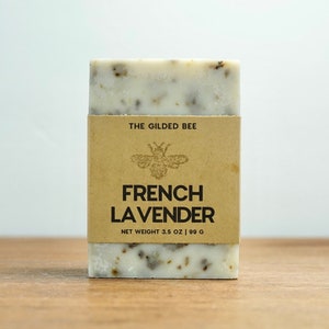 Handgemachte französische Lavendelseife Handgemachte Sheabutter Honig Seife Pflegende Handseife Handgemachte Bio-Seife Botanische Seife Bild 1