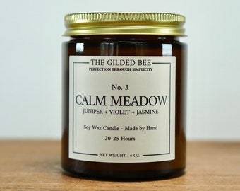 Calm Meadow Scented Wooden Wick Candle | Scented Soy Candle | Scented Candle Jar | Gifts for Her Him | Gift Set for Mom Dad | Wooden Wick