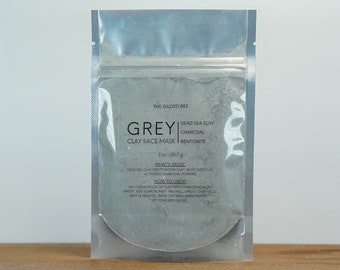 GRAU Clay Gesichtsmaske | Aktivkohle Maske | Totes Meer Schlamm Maske | Mineral Maske | Porenreinigende Reinigungsmaske | Tägliches Hautpflege-Set 2 oz