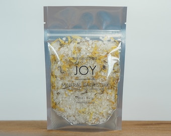 Joy Bath Soak | Epsom Salt Soak | Bath Salt Gift Set | Calendula Flower | Lime & Clary Sage | Mineral Bath Soak for Him/Her | Stress Relief