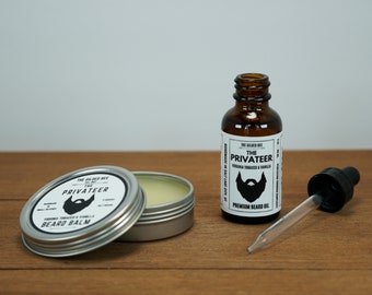 The Privateer Beard Care Set | Beard Oil | Beard Balm | Beard Butter | Hair Conditioner | Gifts for Him | Gift Set for Men | Father's Day