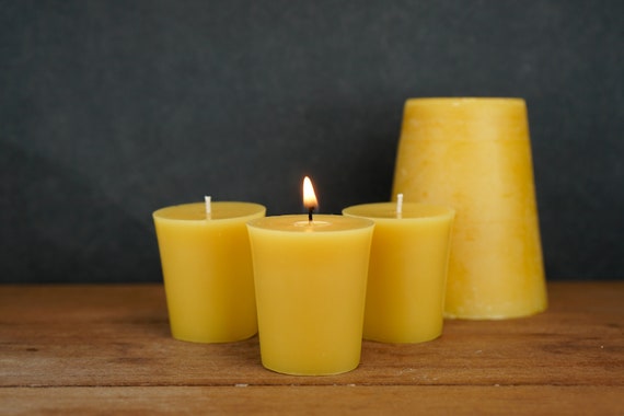 100% Pure Beeswax Votives Organic Beeswax Votive Candles Birthday Candles  Candle Gift Set Bulk Beeswax Candles Bathroom Candles 