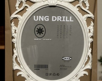 New IKEA UNG DRILL 14743 Large Ivory-white Ornate Victorian Look