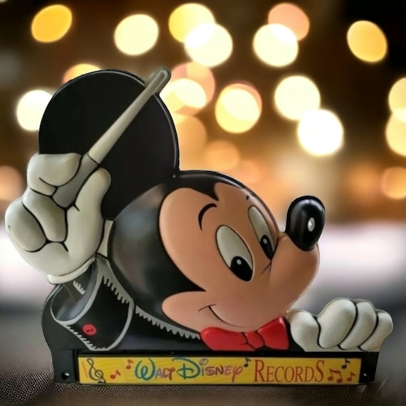 WALT DISNEY Mickey Mouse 看板 Walt Disney Records Mickey Mouse Store Display Sign - Etsy