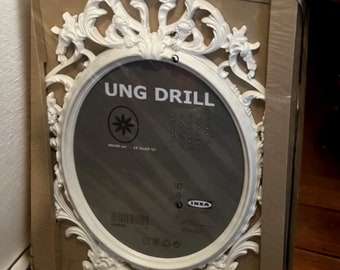 New IKEA UNG DRILL 14743 Large Ivory-white Ornate Victorian Look
