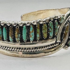 Vintage Needlepoint Sterling Silver Bracelet Old Pawn