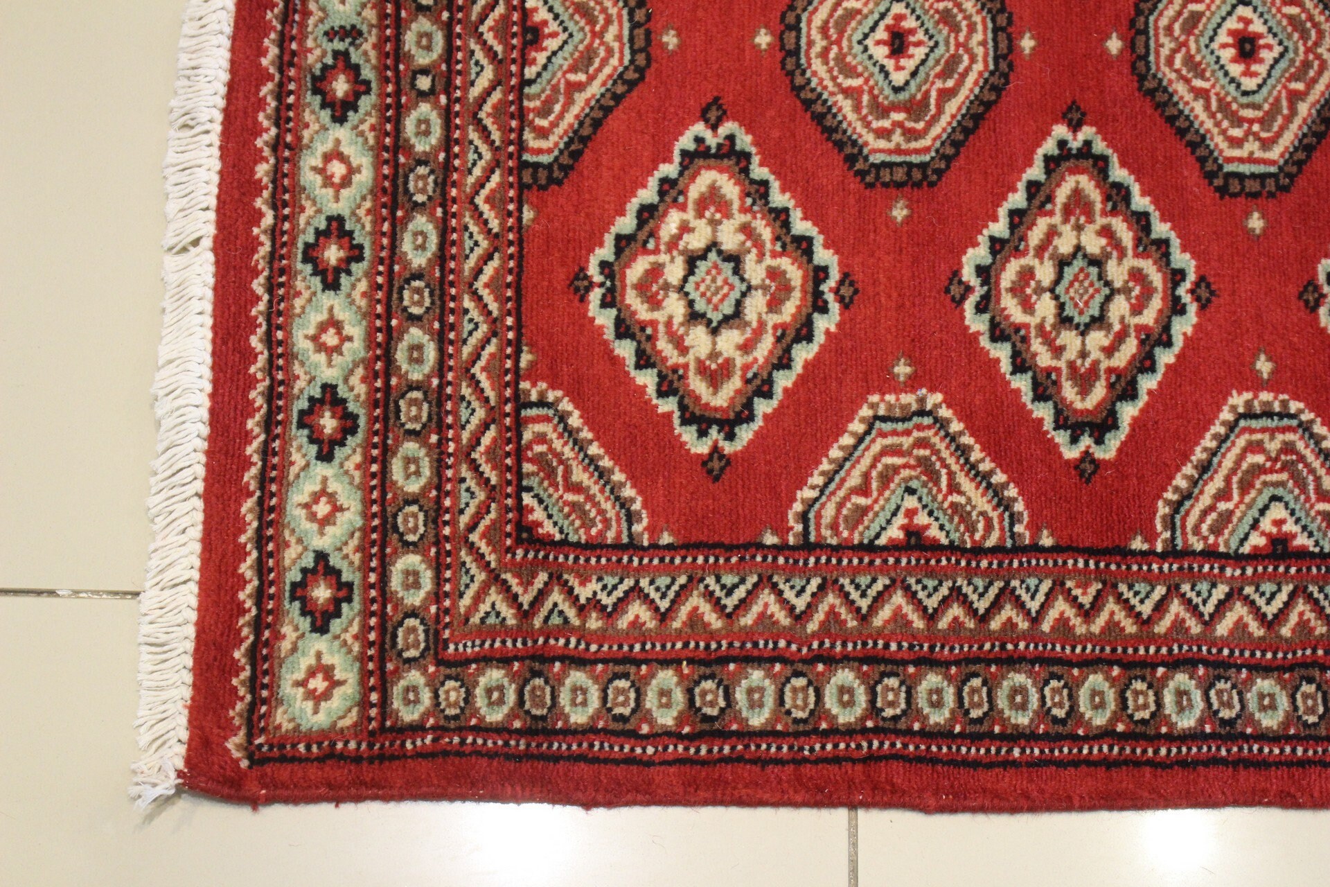 Bokara Rug Co., Inc. Tapis Géométrique Marocain En Laine Noué à La Main Bleu Beige Abic7453