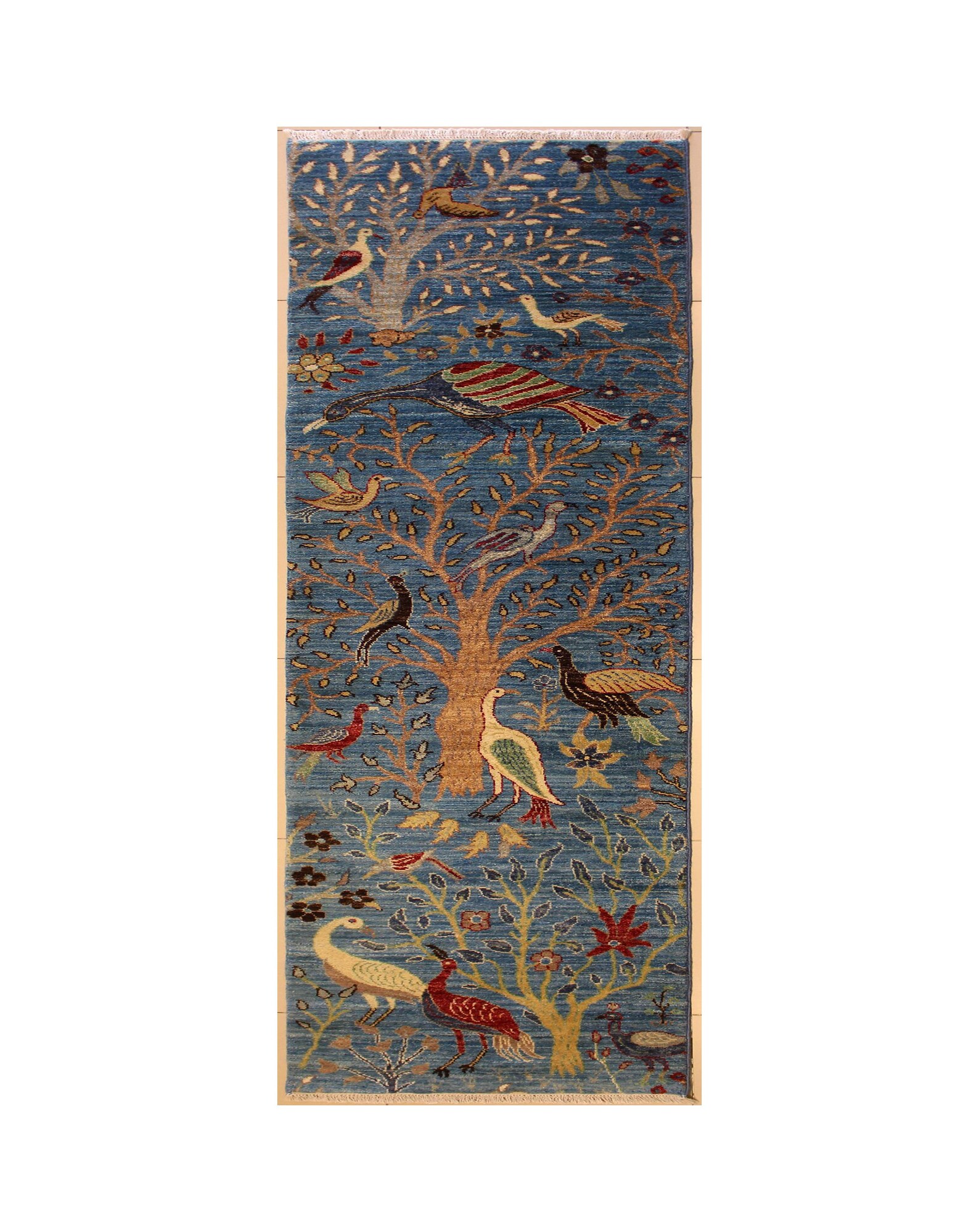 Tapis De Couloir RugsTC Senneh Chobi - Blanc, Laine Naturelle, 76x246cm
