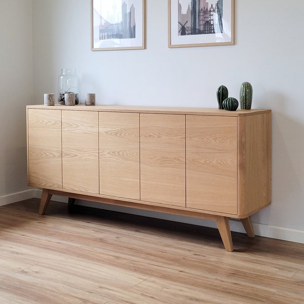 Oak Wood Sideboard , Big Sideboard, Oak Buffet ,Cupboard, Dresser, Eiche Kommode, Credenza Drevutnia, Round corner