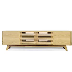 Console de mídia de carvalho, móvel de TV, móvel de TV, aparador com toca-discos, TV móvel, aparador de meados do século, comprimento 160/180/200