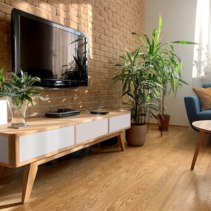 Suporte de TV, TV Schrank, móveis de TV, móvel de sala, meuble Tv, Eiche, Media Console