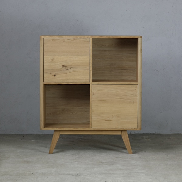 Drevutnia Modern Oak Wood Buffet, Cupboard, Dresser,Mid-century Retro Scandinavian,