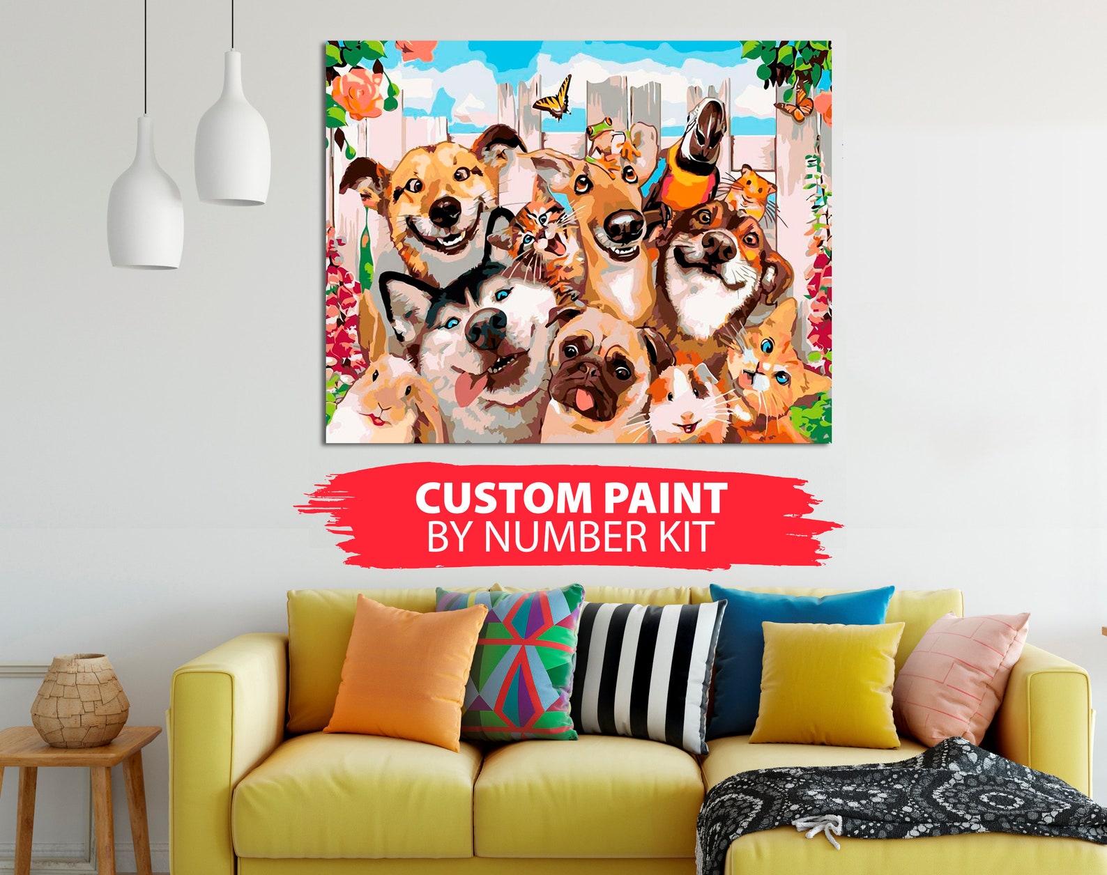 Paint by number kit adult animal Custom paint by number pet | Etsy