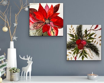 Encaustic titled "Christmas Botanicals” /Artist Nikki Bruchet