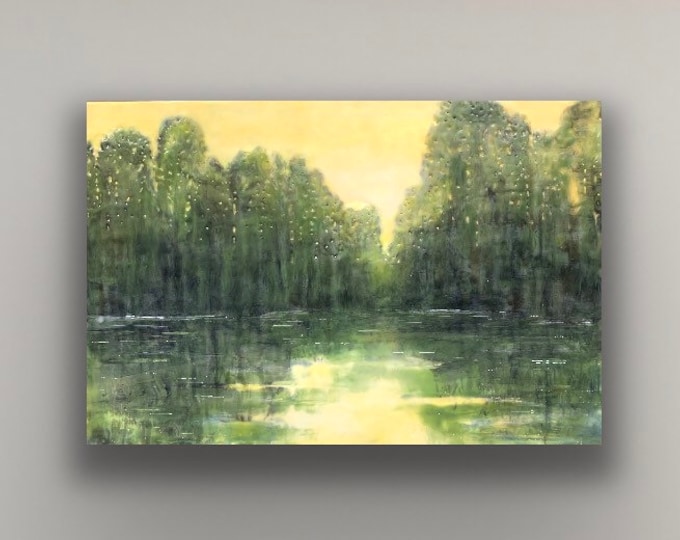 Original, landscape, encaustic titled "Let the Light Shine Through”/ Artist Michele Bruchet