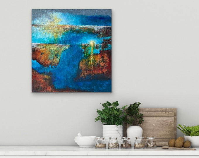 Original, Encaustic, Landscape,  titled "Emerged from the Deep” / Artist Nikki Bruchet