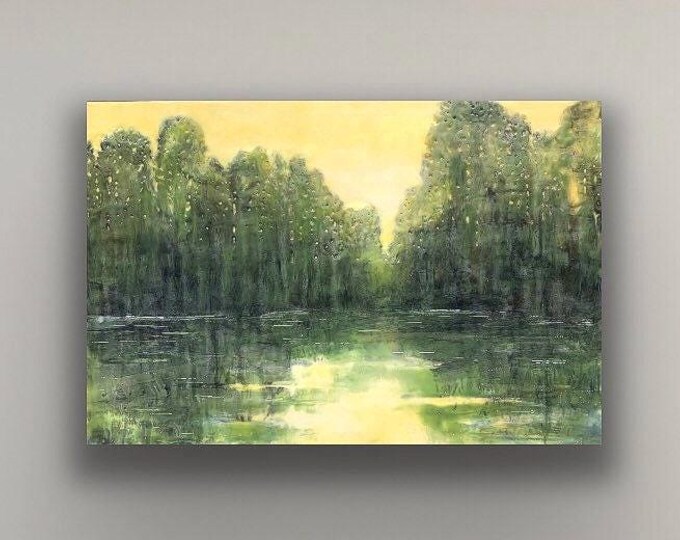 Original, landscape, encaustic titled "Let the Light Shine Through”/ Artist Michele Bruchet
