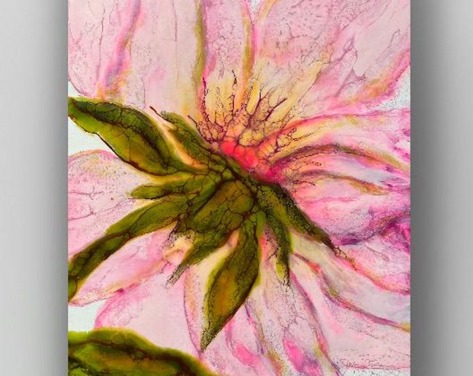 Handmade encaustic titled "Blush"/ Artist Nikki Bruchet