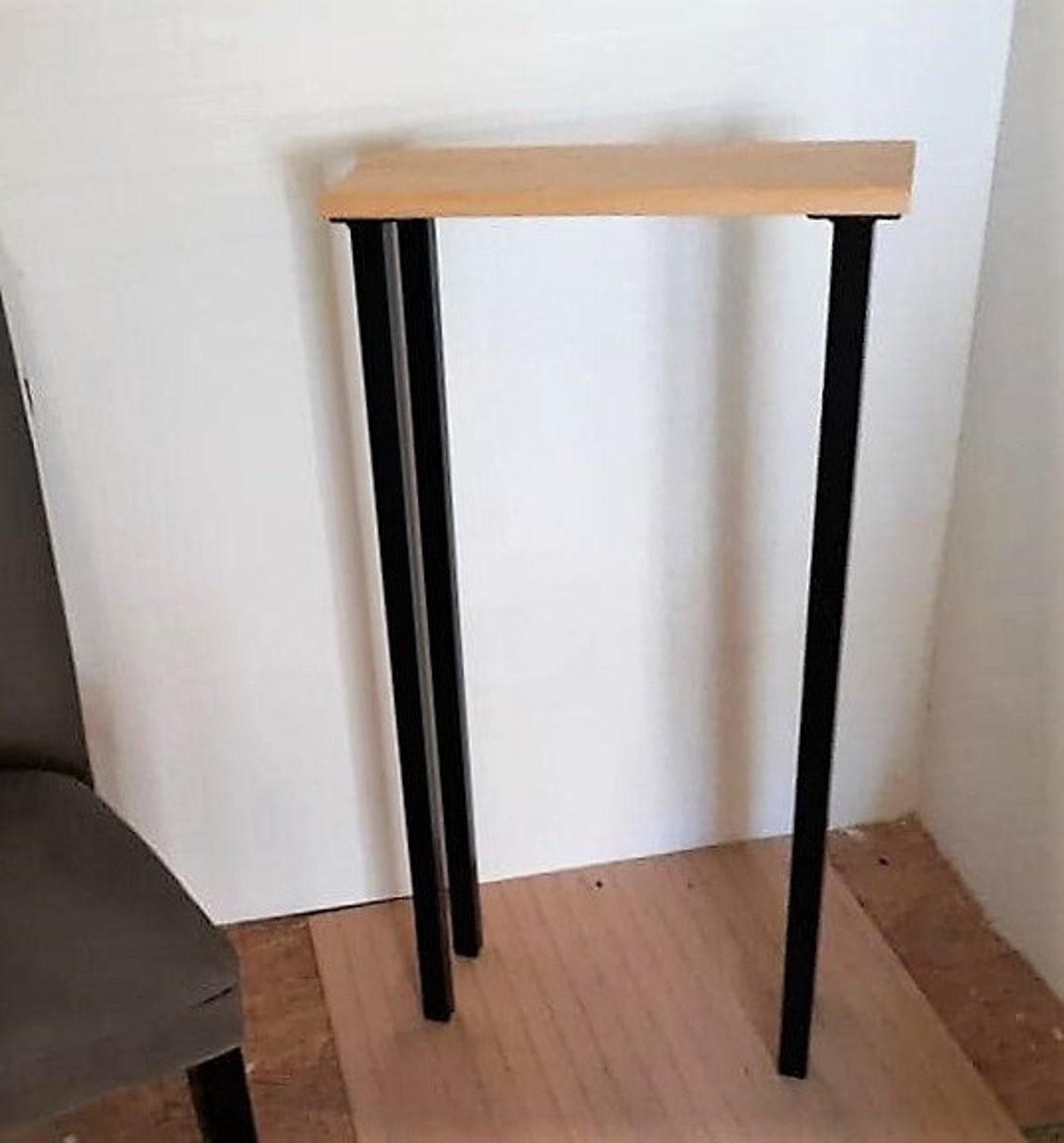 Console Table with Black Metal Legs. Space Saving Table Etsy