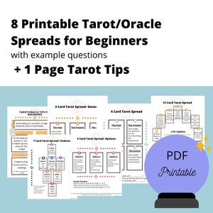 Pacchetto di carte dei Tarocchi, 8 carte dei tarocchi / Spread Oracle / 3 carte, 4 carte / Tarocchi per principianti