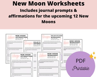 New Moon Worksheet - Etsy