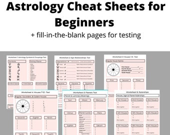 Astrology Cheat Sheet, Astrology Beginner Witch Printable Pages, Learn Basics Zodiac Sign House Elements Aspects & Rulership, Guide PDF