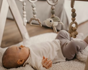 Play bow macramé rainbow | play bow pendant | baby gym | baby gym pendant set | baby gym pendant | play trapeze