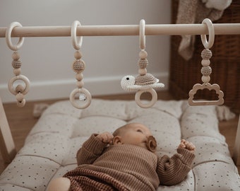 Play bow macramé rainbow | play bow pendant | baby gym | baby gym pendant set | baby gym pendant | play trapeze