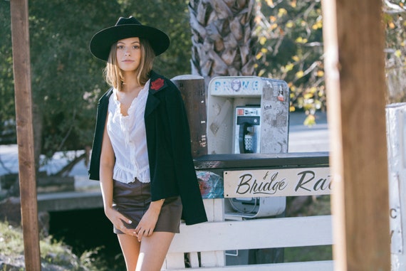 Contrast Collar Rose Patch Jacket - image 1