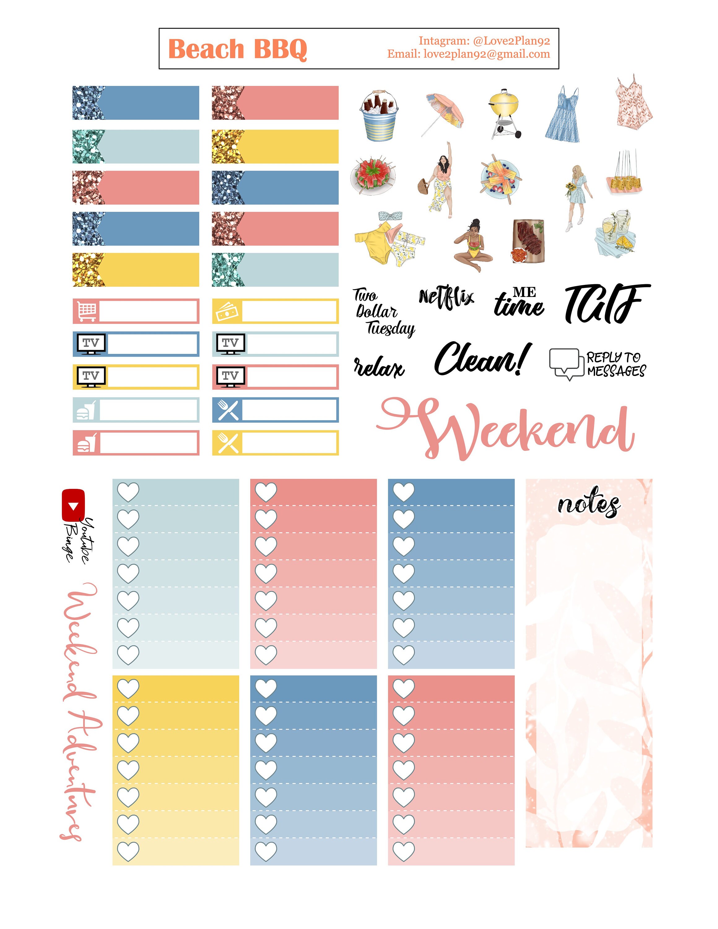 Beach BBQ Recollections Weekly Planner Happy Planner Weekly Stickers EC Beach BBQ Recollections Weekly Planner Happy Planner Weekly Stickers EC