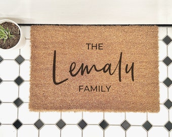 Personalised Door Mat | Custom Family Doormat | Coir Door Mat