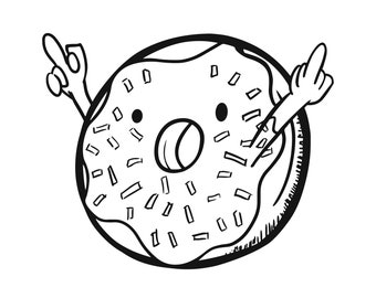 Donut Kleurplaat Etsy