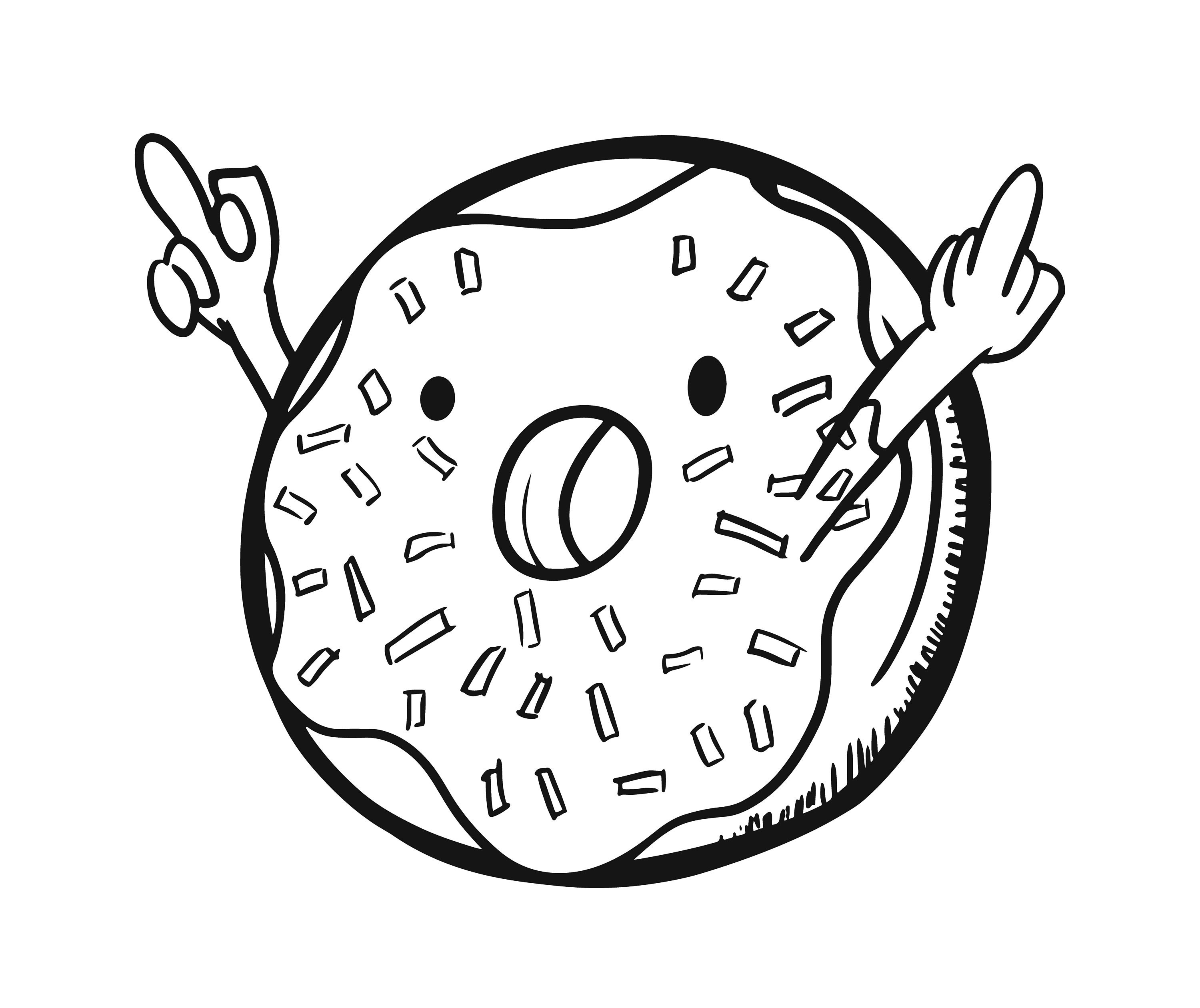 Пончики раскраска для детей распечатать Donut SVG PNG JPG Digital Download Clipart Etsy