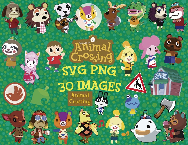 Download Animal Crossing 30 SVG PNG Images Clipart Digital Download ...