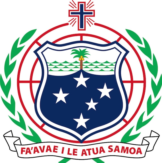 Samoan Oceania Country Symbol National Emblem Seal Clipart Digital Download Cricut Printable Samoa Flag and Coat Of Arms SVG PNG