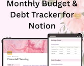 Notion Budget Template, Monthly Finance Dashboard, Debt Tracker
