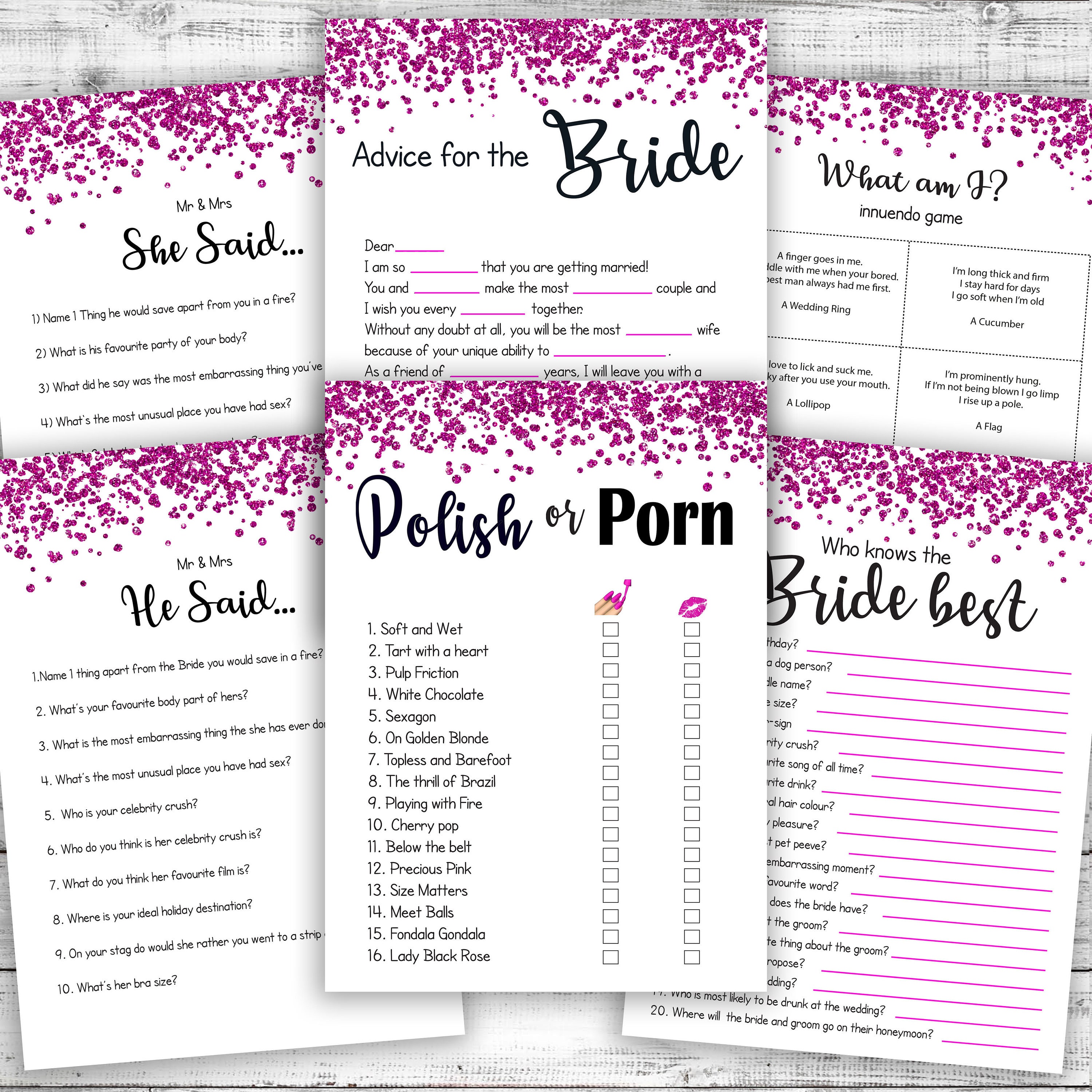 Bridal Shower Bachelorette Party Hen Do Games Pack Mr & - Etsy