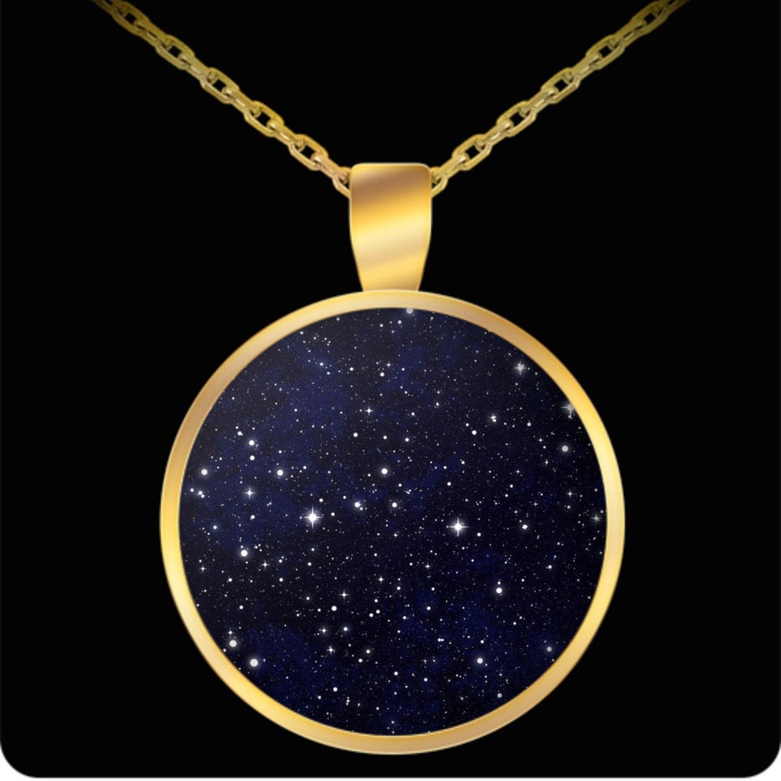 Night Sky Necklace Starry Night Pendant Necklace Galaxy Etsy