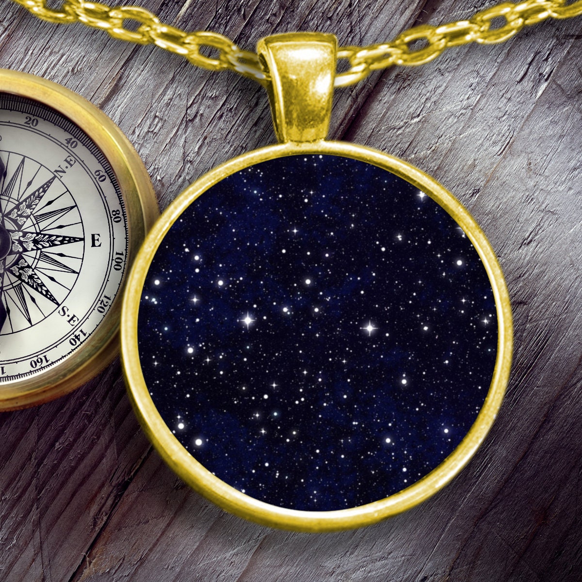 Night Sky Necklace Starry Night Pendant Necklace Galaxy Etsy