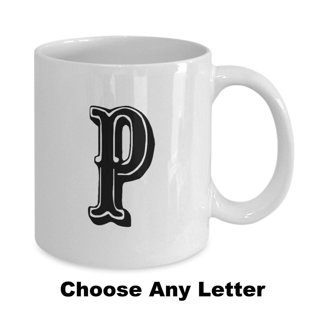 Letter Mug Monogrammed Mug Initial Mug Alphabet Mug Large Etsy