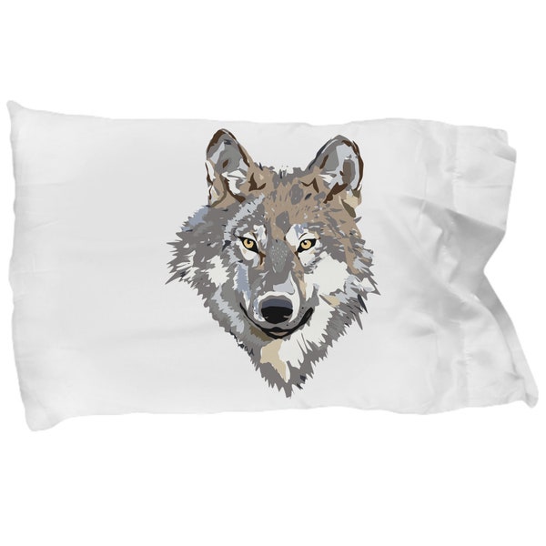 Wolf Head Pillow Case, Beautiful Wolf Pillow Case, Animal Pillow Slip