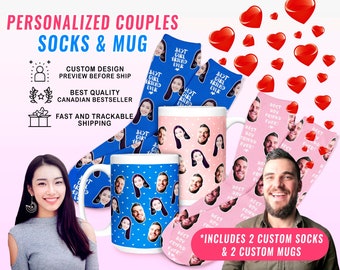 Personalized Couples Socks & Mug