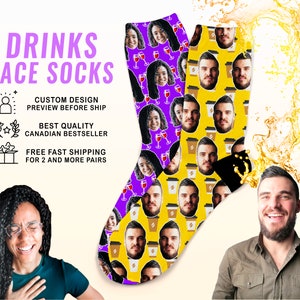 Personalized Drinks Face Sock