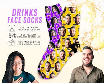 Personalized Drinks Face Sock