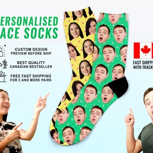 Personalized Face Socks image 1