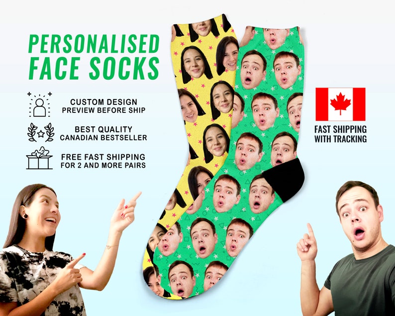 Personalized Face Socks image 1