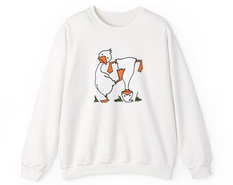 Silly Ducks Sweatshirt, Funny Duck Crewneck, Quirky Bird Pullover, Cute Waterfowl Crewneck, Novelty Animal Sweater